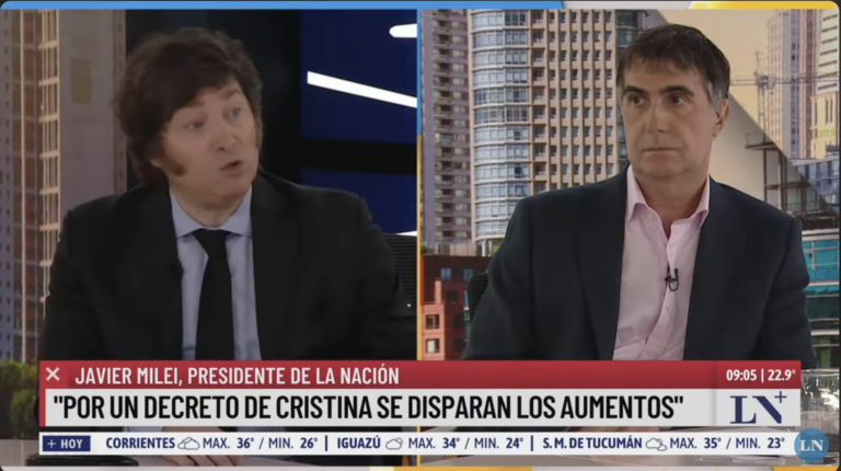 ​​Milei echó al Secretario de Trabajo en el set de La Nación + 