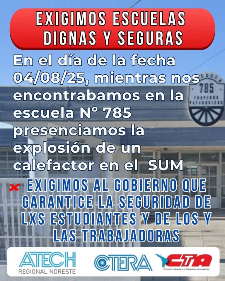 Otra vez, el gas: explotó un calefactor en una escuela de Madryn