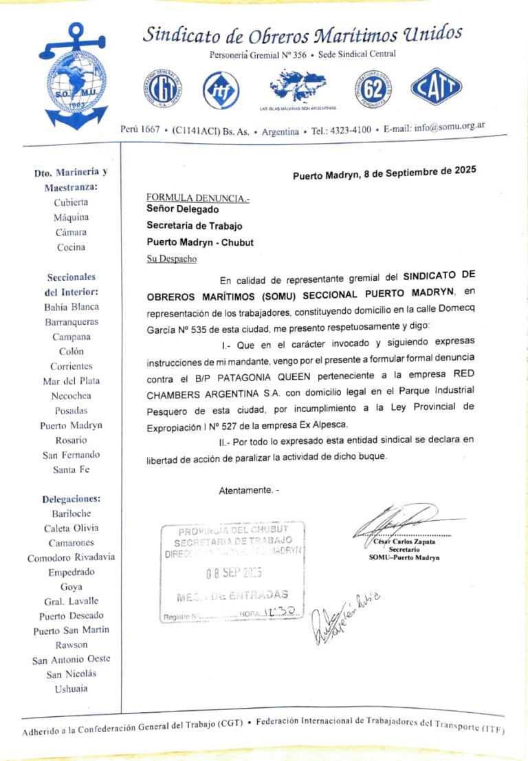 SOMU denunció incumplimientos de Red Chamber