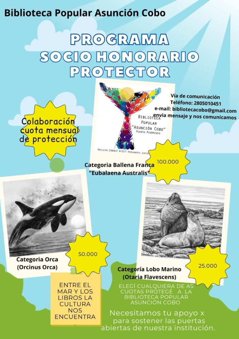 Puerto Pirámides: la Biblioteca Asunción Cobo lanza un programa para sostener su funcionamiento